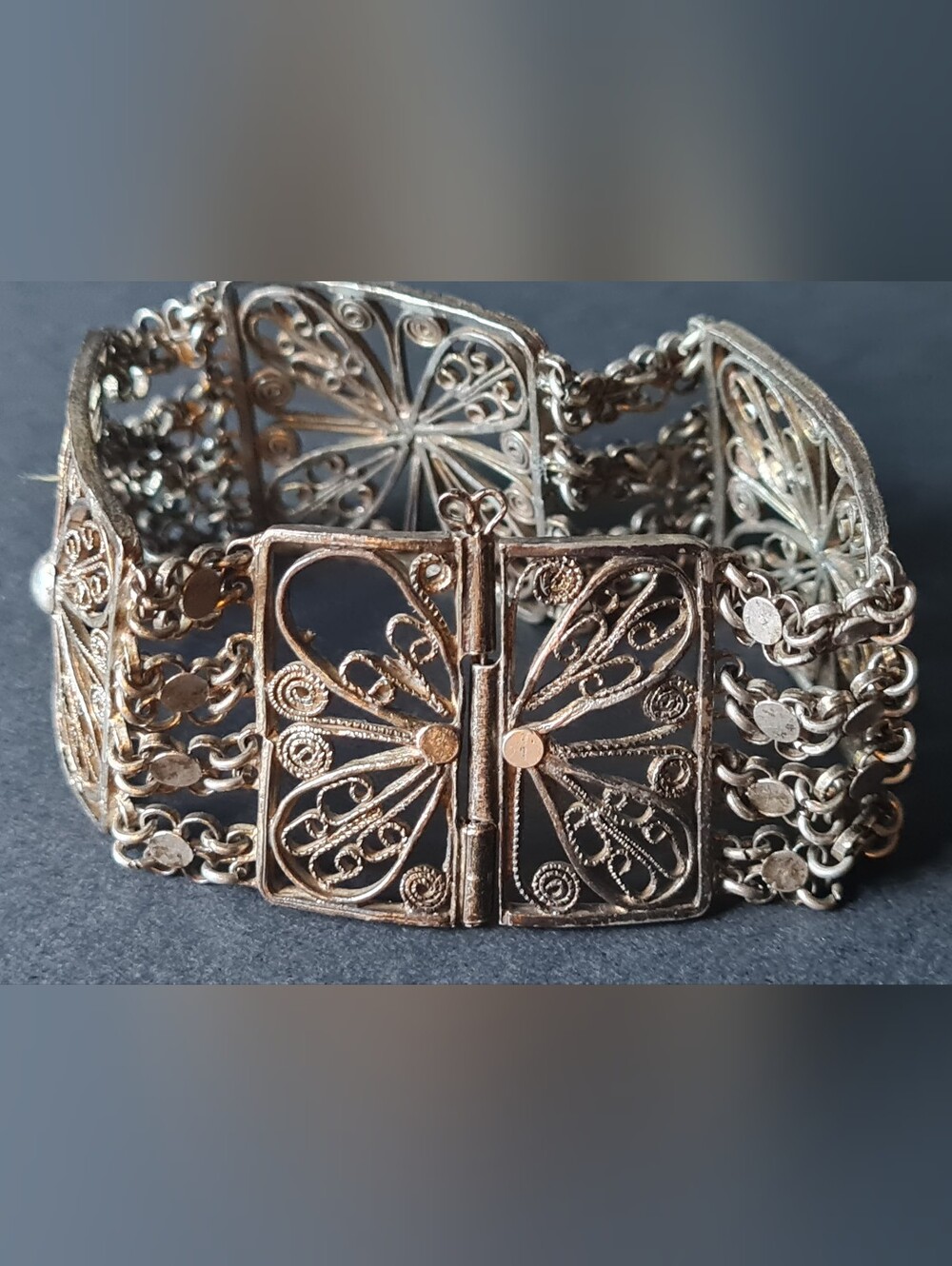 Silver Filigree Butterfly Bracelet